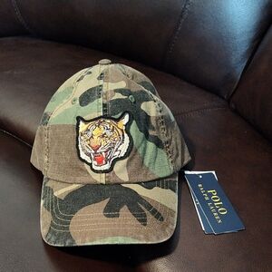 Polo Ralph Lauren Camo Baseball Cap with Tiger Patch
